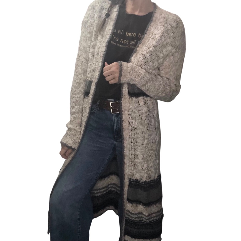 UO Ecote Long Sweater Cardigan Duster Women M NWT Knit Boho Western Casual Tan